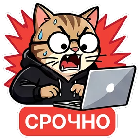 Котик-переработик — стикер для MAX