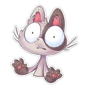 Плюшевый котик — стикер для MAX