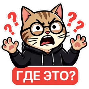 Котик-переработик — стикер для MAX