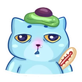 Кот-привидение — стикер для MAX