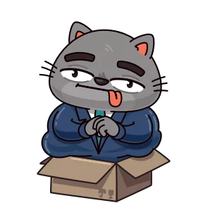 Бизнес-кот — стикер для MAX