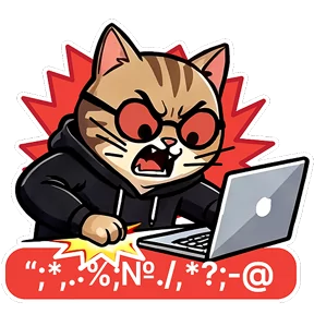Котик-переработик — стикер для MAX