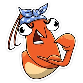 Креветка — стикер для MAX