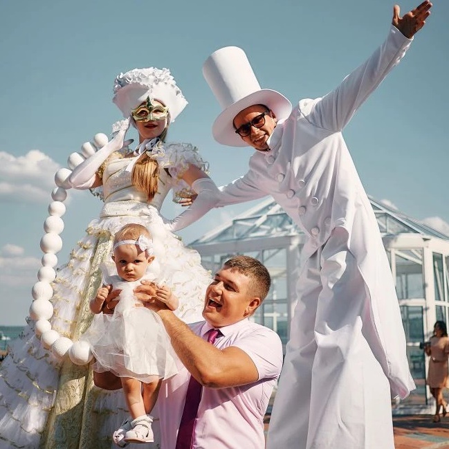 Ходулисты.Зеркальные персонажи.Живые статуи.Lady Flower.