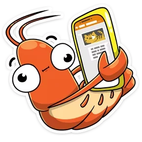 Креветка — стикер для MAX