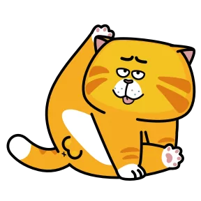 Рыжий кот — стикер для MAX