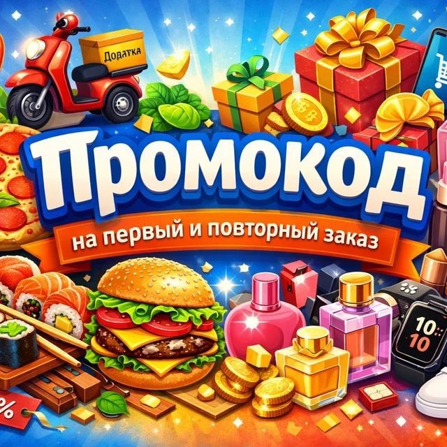 Промокод на первый и повторный заказ 2026