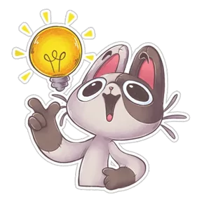 Плюшевый котик — стикер для MAX